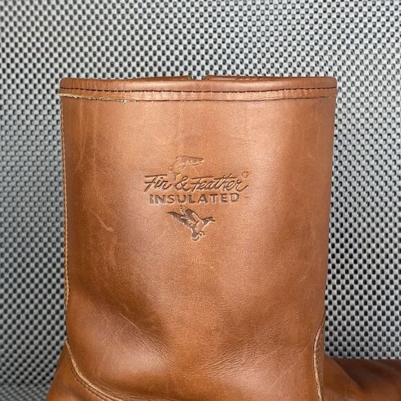 Fin & Feather Insulated Boots Mens 8.5 D Brown Leather Zipper Made In USA - Picture 9 of 13